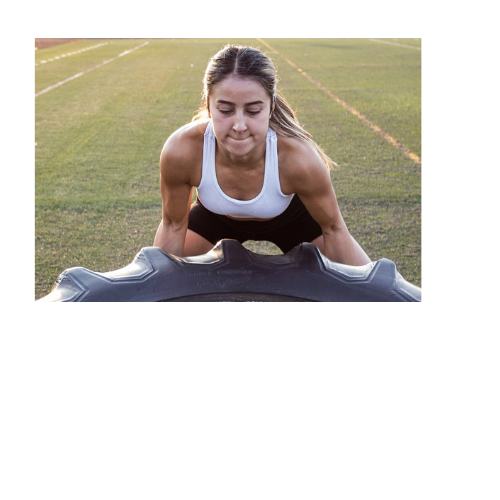 Woman stretching on a field